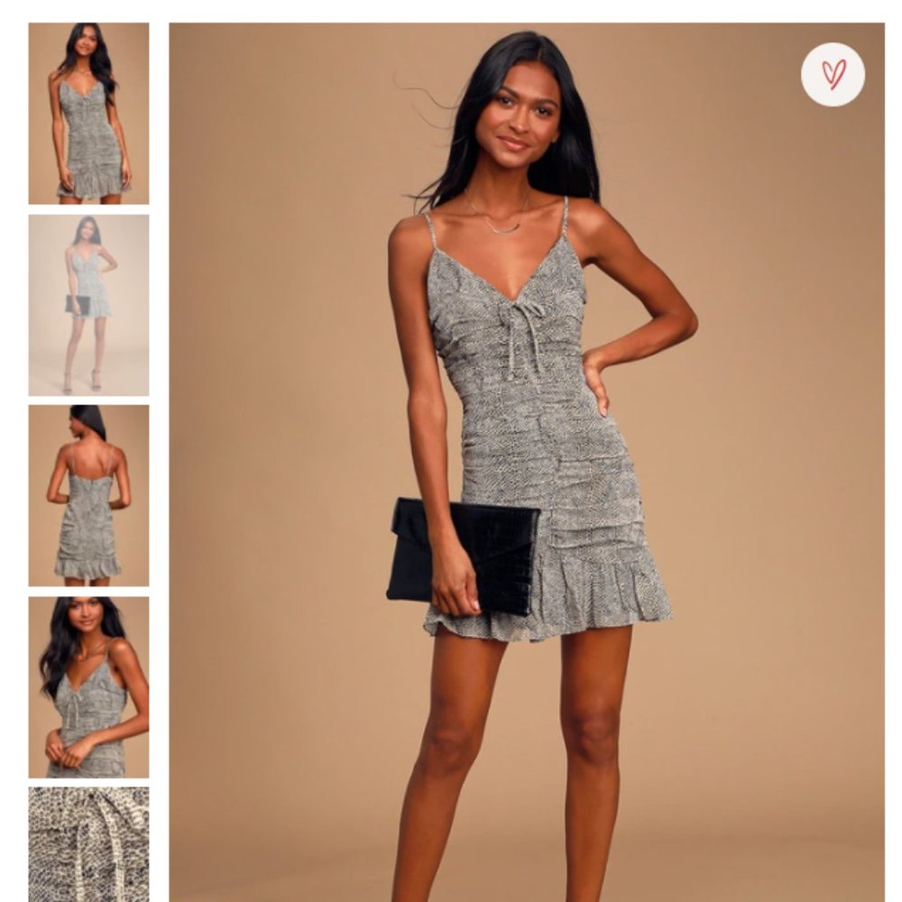 East Order Thomsene Olive Green Snake Mini Dress